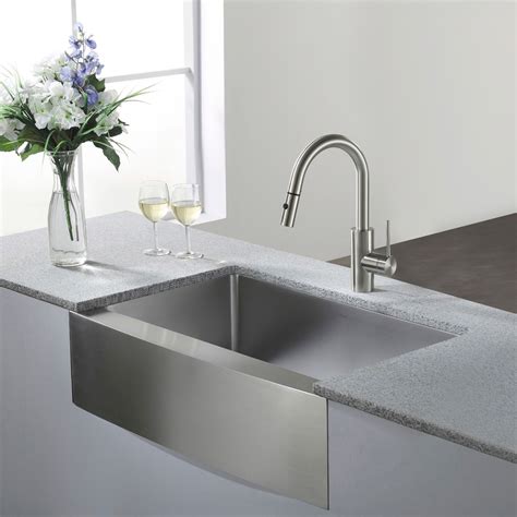 Kraus 30 Inch Farmhouse Single Bowl Stainless Steel Kitchen Sink With