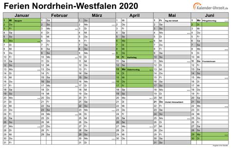 Ferien Nordrhein Westfalen 2020 Ferienkalender Zum Ausdrucken