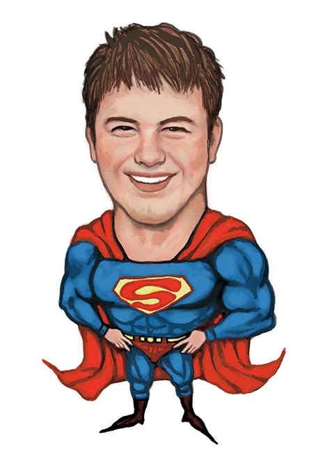 Custom Caricature From Photo Superman Drawing By Kim Wang