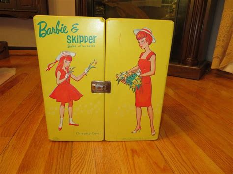 Vintage 1964 Barbie And Skipper Double Carrying Case Yellow
