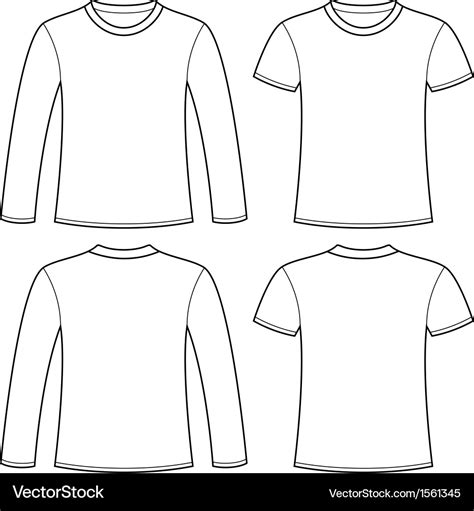 Long Sleeved T Shirt And T Shirt Template Vector Image