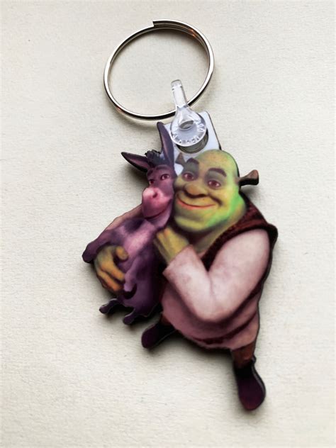 Shrek And Donkey Keyring Pin Badge And New Large Magnet Etsy