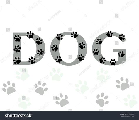 Dog Text Paw Print Vector Background Stock Vector Royalty Free