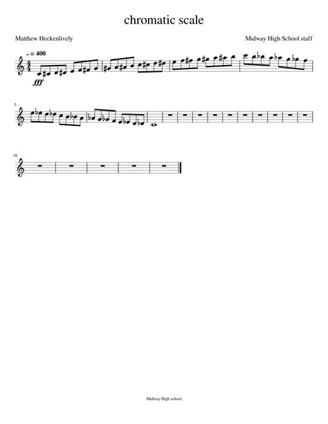 Chromaticscale For Auditions Sheet Music For Piano Solo