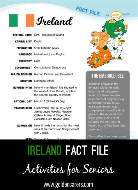 Ireland Fact File Ireland Facts Fun Facts About Ireland Ireland