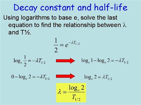 Radioactivity And Radioisotopes Decay Constant And Halflife Exponential