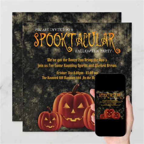 Spooktacular Halloween Party Pumpkins Invitation Zazzle