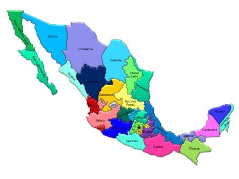 El Mapa De La Republica Mexicana Con Color Y Nombres Imagui