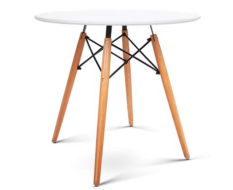 Artiss Round Dining Table 4 Seater 80cm White Replica Eames Dsw Cafe