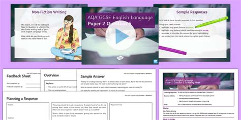 Your #1 tool for gcse english revision. AQA GCSE English Language Paper 2, Question 5 Lesson Pack - Non