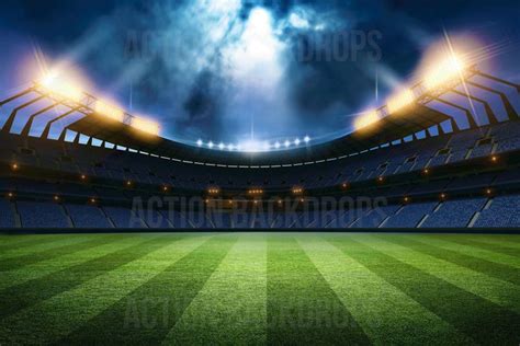Digital Backdrop Photography Soccer Football Bright Stadium Lights