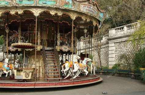 French Old Carousel With Horses — Stock Photo © Kirych 1419789
