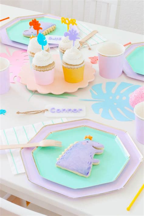 Celebrate At Home Pastel Dinosaur Party Or Play Date Ideas Dinosaur