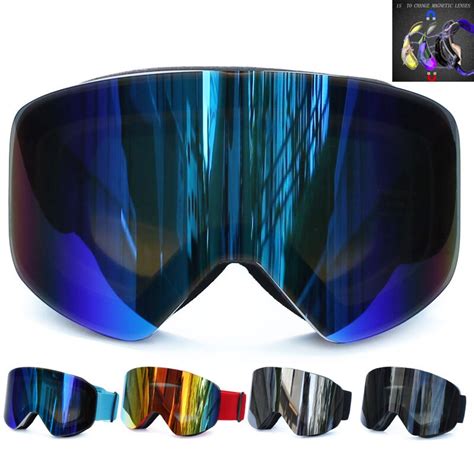 Magnetic Ski Goggles Double Layer Polarized Lens Skiing Anti Fog Uv400 Snowboard Goggles Men