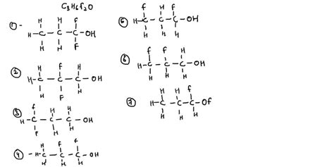 solved draw all constitutional isomers that have the molecular formula c3h6f2o in which the