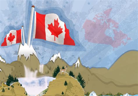 Canadian Mountains Landscape Vector Download Free Vector Art Stock