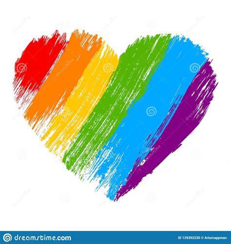 Grunge Heart In Rainbow Color Lgbt Pride Symbol Stock Vector Illustration Of Background