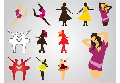Dancing Girls Silhouettes Download Free Vector Art Stock Graphics