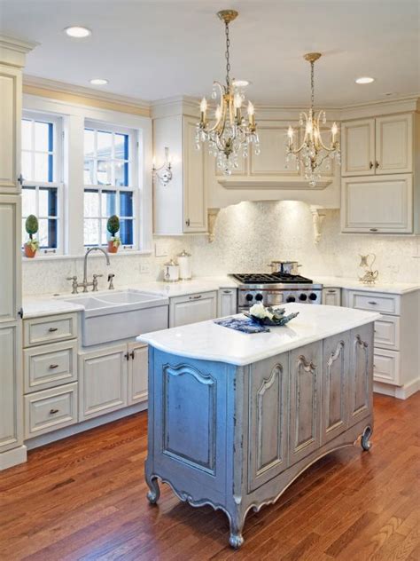 Traditional White Kitchen With Distressed Island Hgtv