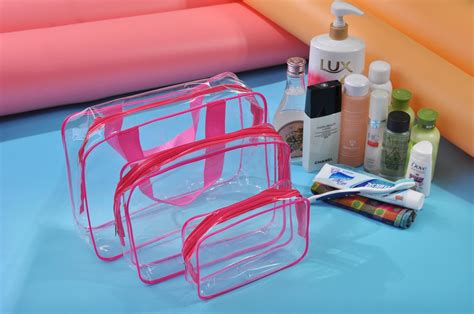 3 Pcs Clear Pvc Makeup Bag Waterproof Cosmetic Bags Travel Home