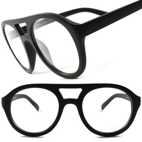 Black Vintage Retro Fashion Nerd Geek Dorky Hip Urban Round Clear Lens Glasses Ebay