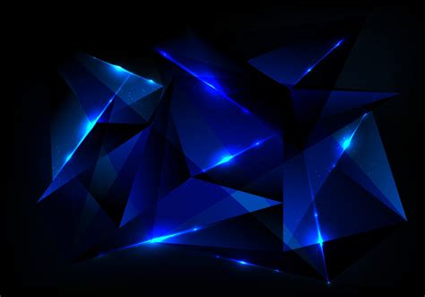 Abstract Futuristic Technology Concept With Blue Polygonal Pattern And