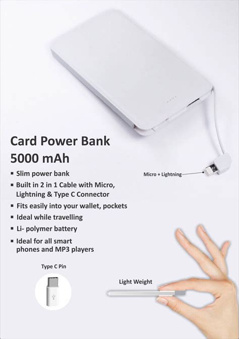 5000 Mah Type C Card Power Bank At Rs 250 Portable Battery Charger In