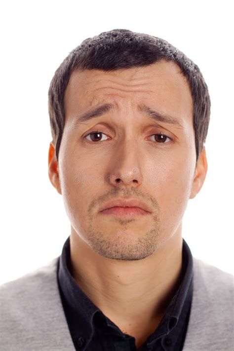 Sad Man On A White Background Stock Photo Image Of Stress Resentment