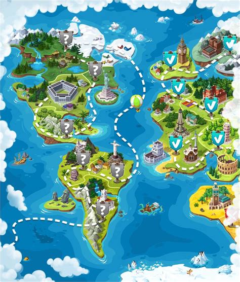 World Map For The Game On Behance World Map Design City Maps Design