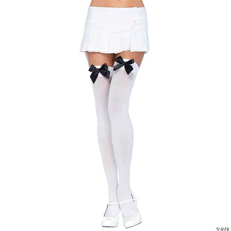 Thigh High Stockings With Bow Halloween Express