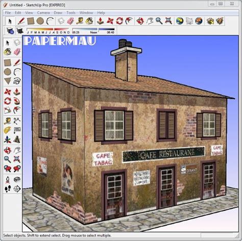 Cafe Restaurant Paper Model By Papermau Download Now