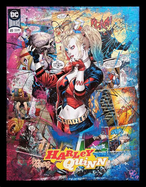 Harley Quinn Comic Book Collage 11x14 Canvas Etsy