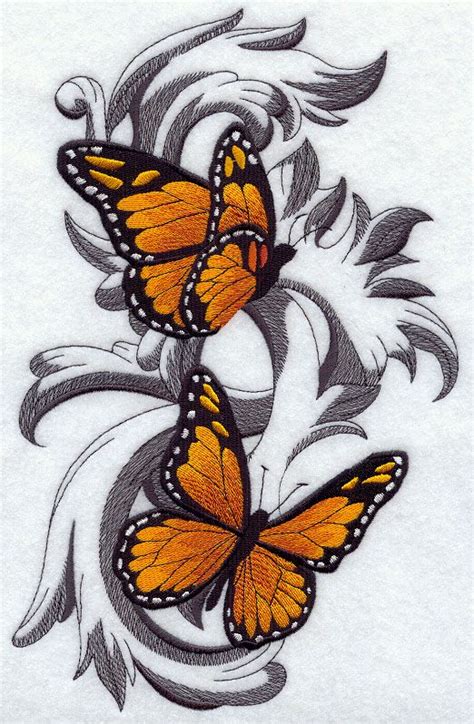 Butterflies hand embroidery pattern,a modern butterfly embroidery design (hand embroidery work). Monarch Butterflies in Flight | Embroidery | Pinterest ...