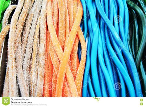 Vivid Licorice Candies With Sugar Background Stock Image Image Of