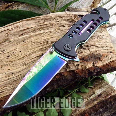 Tac Force Rainbow Iridescent Spring Assisted Tactical