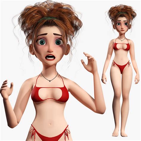 Woman Bikini Rigged Character HQ 3D Model TurboSquid 2028622