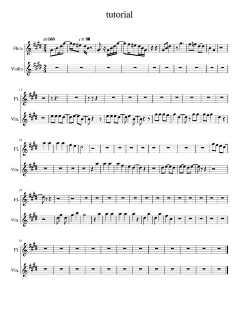 Tutorial Sheet Music For Violin Flute Mixed Duet