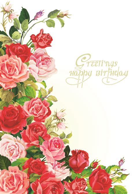 Happy Birthday Flowers Greeting Cards 02 Free Download