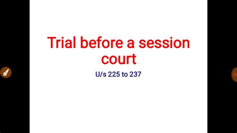 Trial Before Session Court Session Trial Section 225 To 237 Youtube
