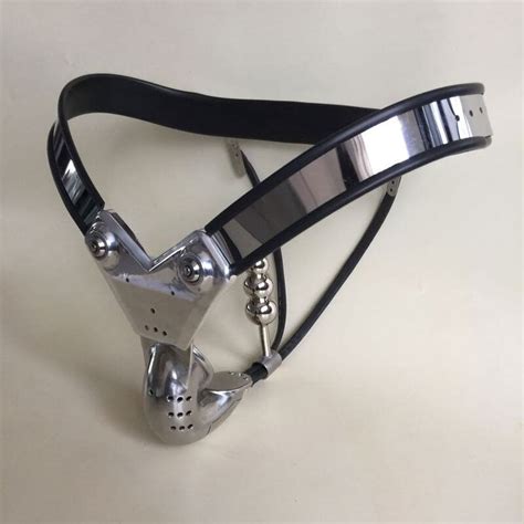 male chastity belt mens stainless steel chastity cage with removable anal bead plug master slave