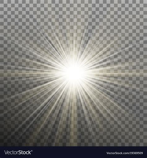 Glow Light Burst Effect On Transparent Background Vector Image