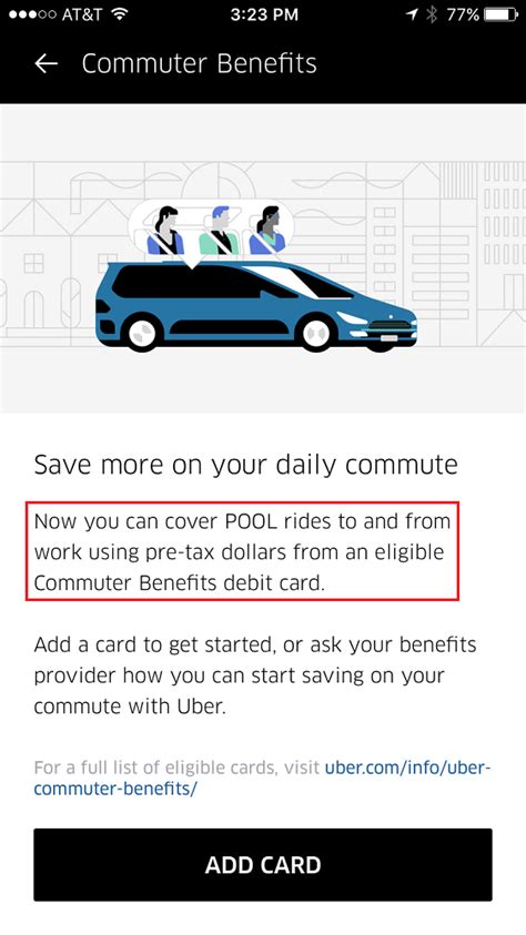 We did not find results for: Use Pre-Tax Commuter Benefit Debit Cards to Pay for Uber ...