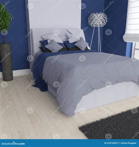 3d Modern Bedroom Interior Stock Illustration Illustration Of Interior