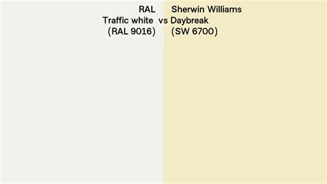 Ral Traffic White Ral Vs Sherwin Williams Daybreak Sw