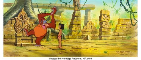 Jungle Cubs Mowgli And King Louie Production Cel Setup On Master Lot