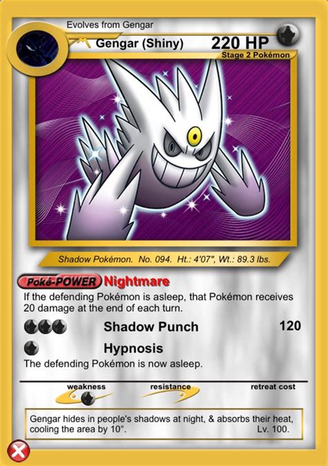 Shiny Mega Gengar Cool Pokemon Cards Gengar Pokemon