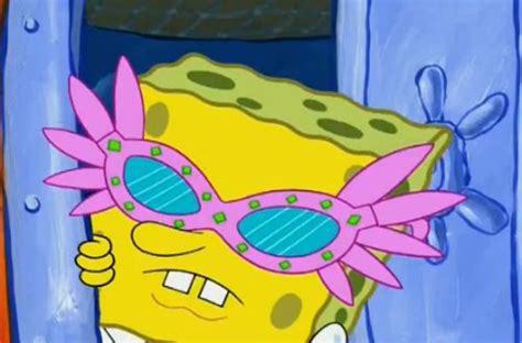 Lololololol Spongebob Hiding Behind Cute Eyeglasses Funny