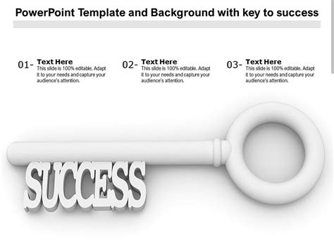 Powerpoint Template And Background With Key To Success Presentation