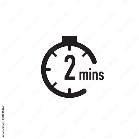 2 Minutes Timer Stopwatch Or Countdown Icon Time Measure Chronometr