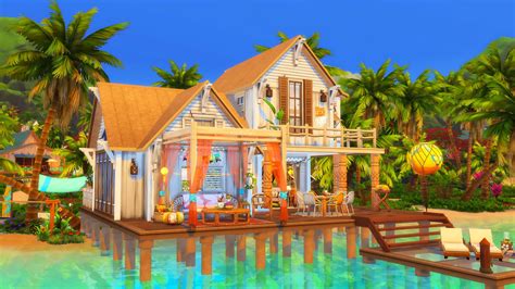 Sims 4 Beach Hideout 熱帶島嶼小屋 No Cc Ruby Red Sims